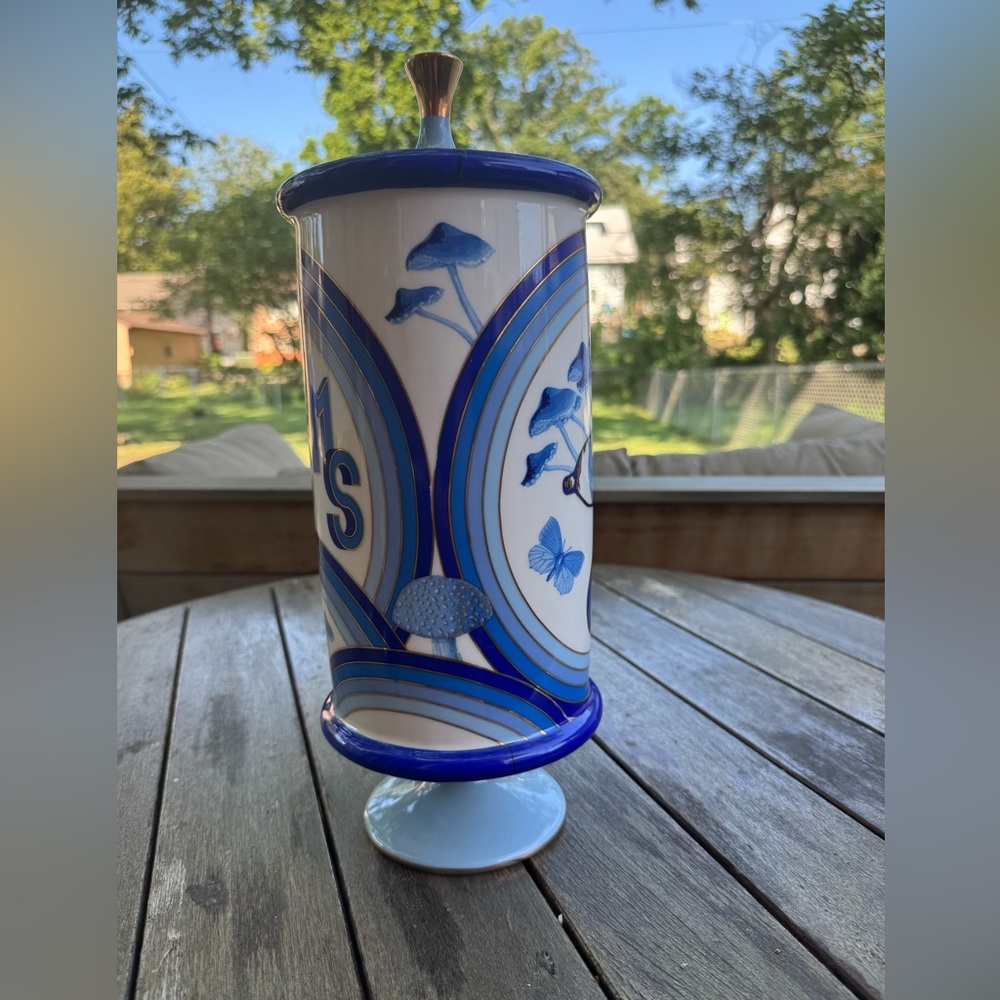Jonathan Adler Ceramic Canisters ( 6" Dia, 14.5" H ) No. 1 of 2 - Picture 6 of 9
